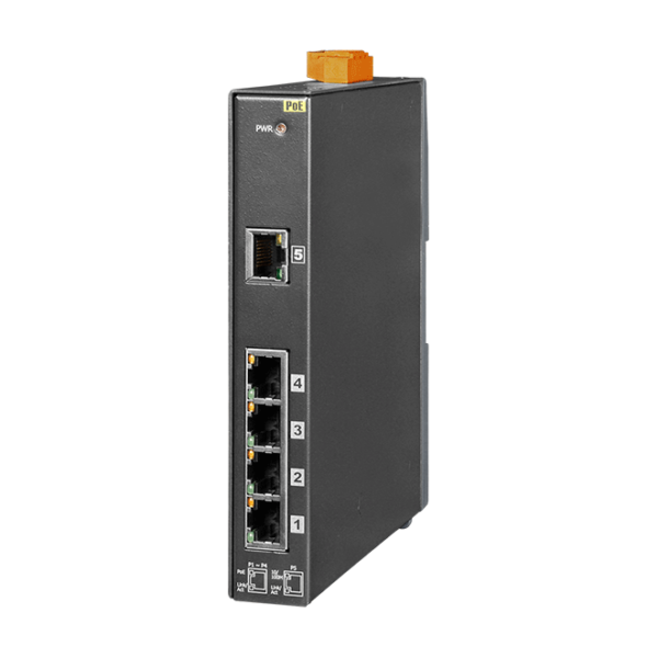 NSM-205PSE-24V 5-port 10/100 Mbps PoE (PSE) Ethernet Switch with +24 VDC Input with metal case