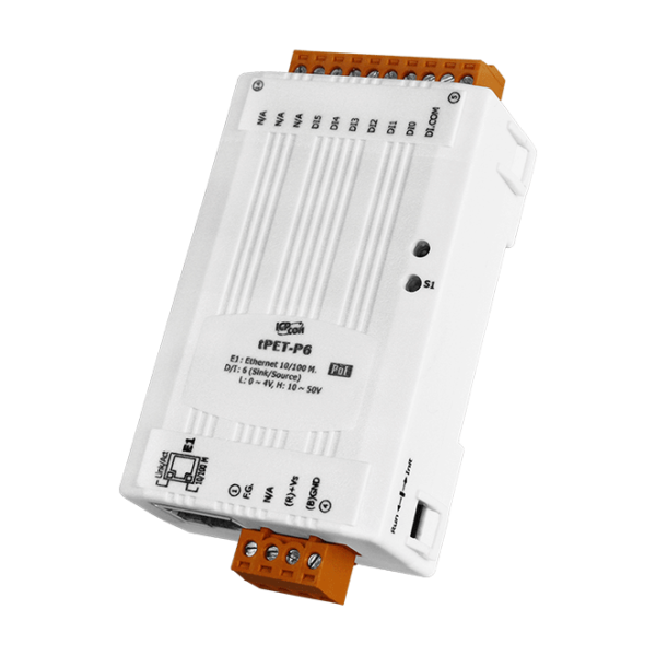 tPET-P6 6-ch Digital Input Ethernet PoE module