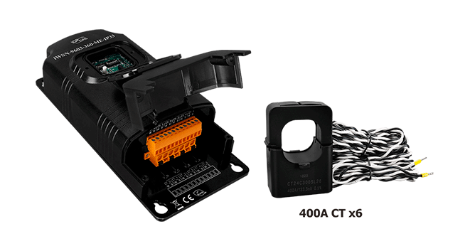 iWSN-9603-360-ME-IP33 iWSN Wireless 3-phase 2-loop intelligent power meter with 6 off 400A Current CT