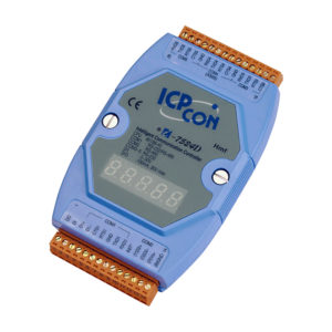I-7524D Addressable RS-485 to 4 x RS-232/RS-485 Converter with 1 DI, 1 DO & 7-Segment LED Display