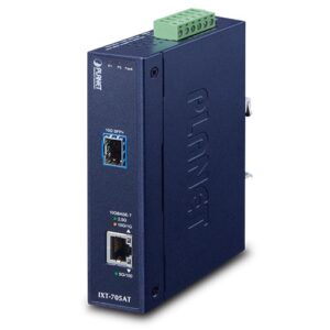 IXT-705AT Industrial 10G/5G/2.5G/1G/100M Copper to 10GBASE-X SFP+ Media Converter