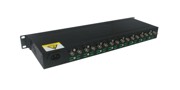 OT-PLC601/PDU 16-Ch Ethernet Extender Hub over 2-wire up to 1000m (19-inch rack installation)