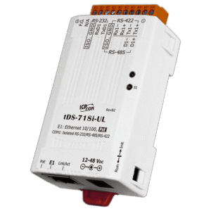 tDS-718i-UL Tiny (1x Isolated RS-232/422/485) Serial-to-Ethernet Device Server with PoE (UL Approved)
