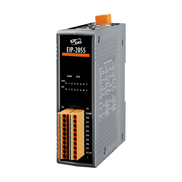 EIP-2055 EtherNet/IP Module with isolated 8-ch DI & 8-ch DO