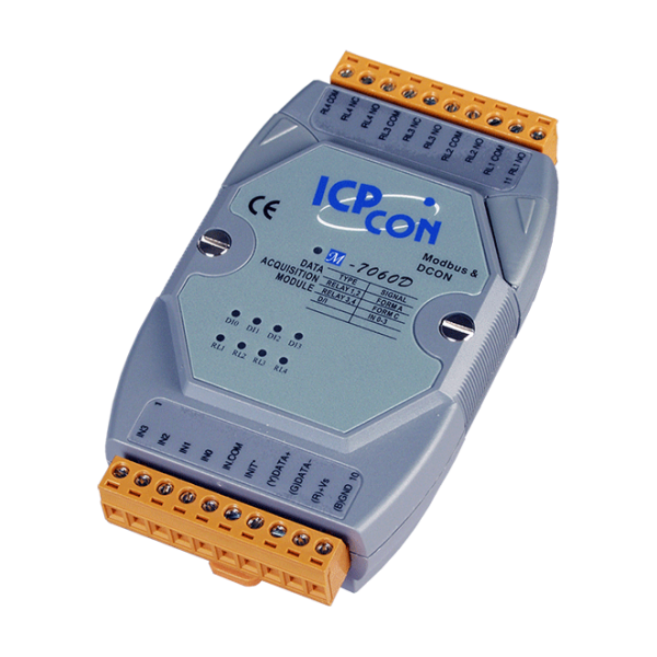 M-7060P 4-ch Isolated DI (Wet, 10~50 VDC) & 4-ch Signal Relay Module