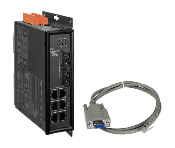 MSM-508FCS-T 8-port Industrial Ethernet Layer 2 Managed Switch with 2-Fiber Port (Single-mode, SC Connector)
