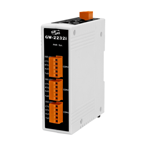 GW-2232i Modbus/TCP to RTU/ASCII Gateway with 2-port Ethernet switch & 3 Isolated RS-232 Port