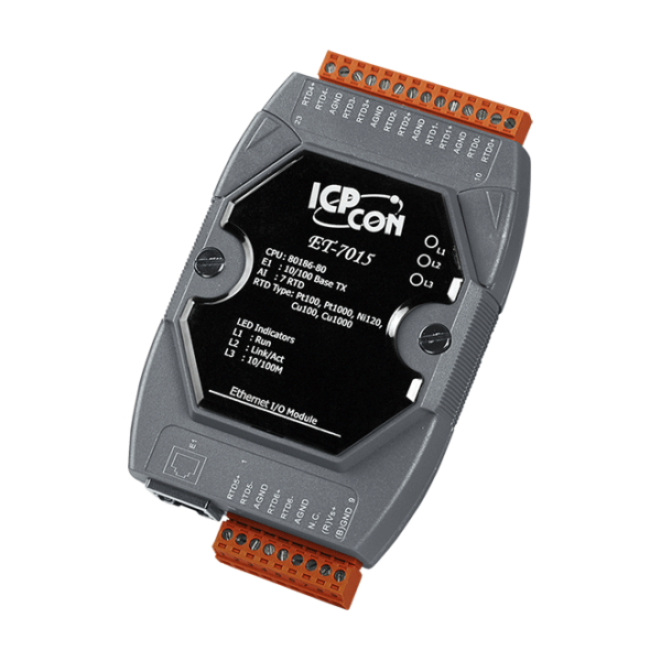 ET-7015 7-Ch RTD Input Module with 3-wire RTD Lead resistance elimination