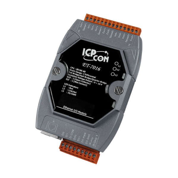 ET-7016 2-channel strain gauge, 2-channel digital input & 2-channel digital Output