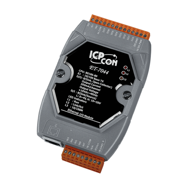 ET-7044 8-channel Isolated Sink Type Open Collector Output & 8-channel Isolated Digital Input Module