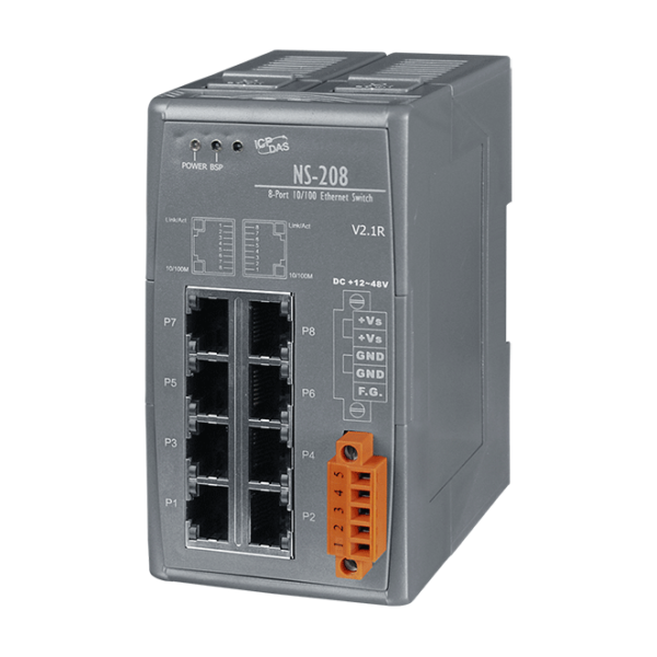 NS-208 Unmanaged 8-Port Industrial 10/100 Base-TX Ethernet Switch