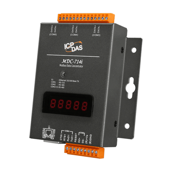 MDC-714i Modbus Data Concentrator with 1 x Ethernet, 1 x RS-232 & 4 x RS-485 interface