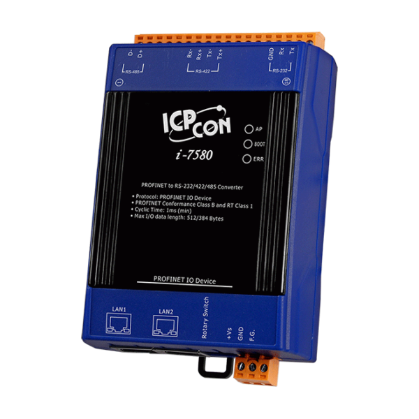 I-7580 PROFINET to RS-232/422/485 Converter