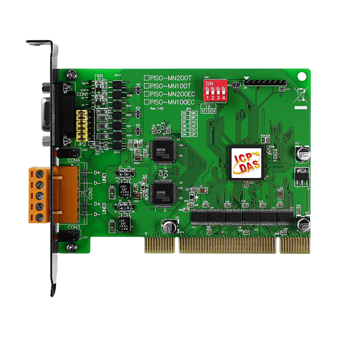 PISO-MN200T PCI Bus, Dual-line Motionnet Master Card(For Distributed Motion & I/O Control) with Terminal Block