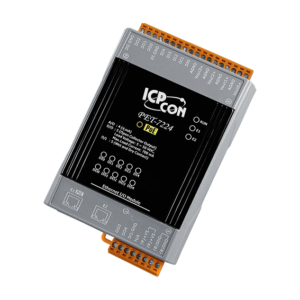 PET-7224 PoE Ethernet I/O Module with 2-port Ethernet Switch, 4-ch AO, 5-ch DI and 5-ch DO