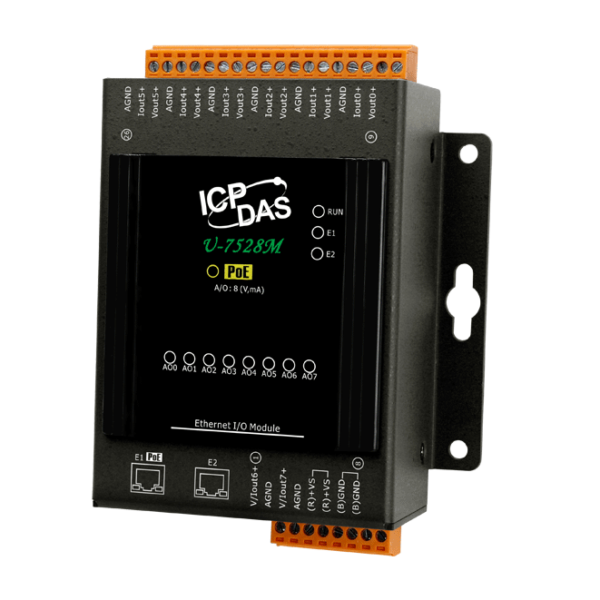 U-7528M OPC UA I/O Module with 8-channels AO and 2-port Ethernet Switch