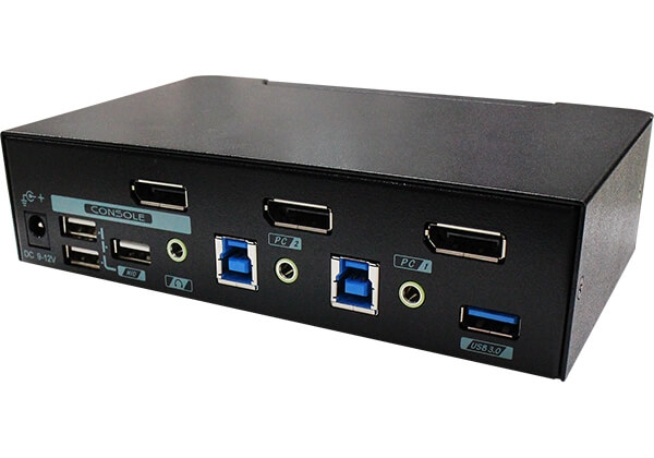 PAAG-E3112B 2 Ports 8K DisplayPort KVM Switch With USB 3.2 Gen 1, Audio & Hotkey Control