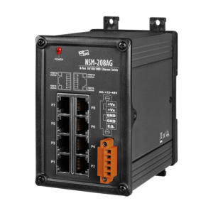 NSM-208AG Unmanaged 8-port Industrial 10/100/1000 Base-T Ethernet Switch with metal case, +12 VDC ~ +48 VDC