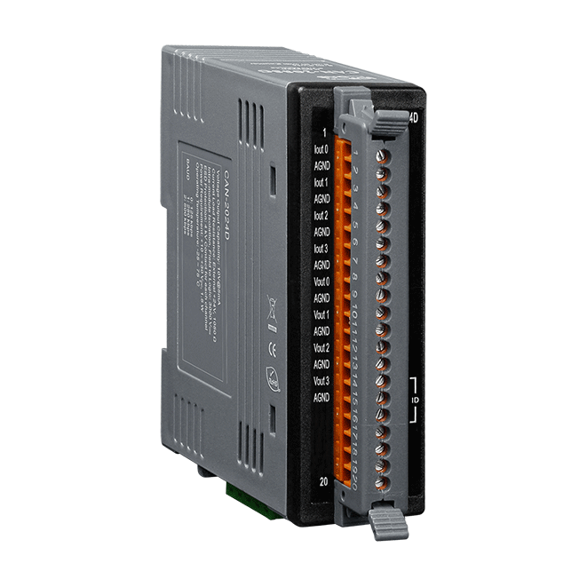 CAN-2024D DeviceNet Slave Module with 4-channel 14-bit Analog Output