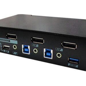 PAAG-E3112 2 Ports True 4K DisplayPort KVM Switch with USB 3.2 Gen 1 and Audio