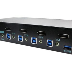 PAAG-E3114A 4 Ports True 4K DisplayPort KVM Switch With USB 3.2 Gen 1, Audio & Hotkey Control