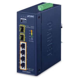 IGS-624HPT Industrial 4-Port 10/100/1000T 802.3at PoE + 2-Port 100/1000/2500X SFP Ethernet Switch