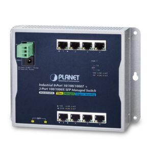 WGS-4215-8T2S Industrial 8-Port 10/100/1000T + 2-Port 100/1000X SFP Wall-mount Managed Switch (-40~75 degrees C)