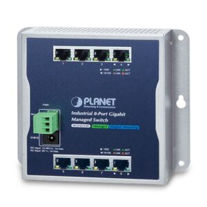 WGS-4215-8T Industrial 8-Port 10/100/1000T Wall-mount Managed Switch (-40~75 degrees C)