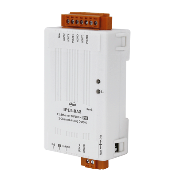 tPET-DA2 Tiny PoE Ethernet Module with Isolated 2-ch AO