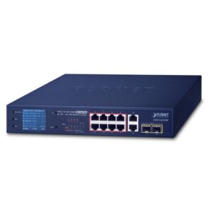 GSD-1222VHP  8-Port 10/100/1000T 802.3at PoE + 2-Port 10/100/1000T + 2-Port 1000X SFP Ethernet Switch with PoE LCD Monitor