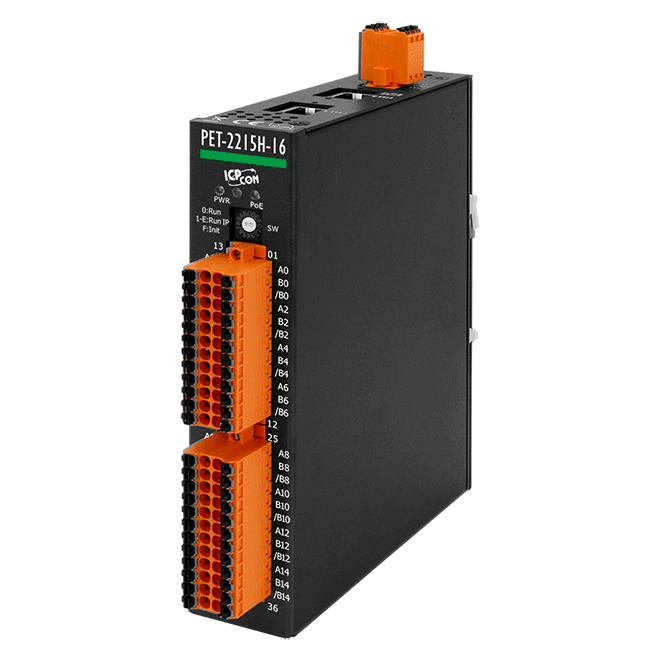 PET-2215H-16 PoE I/O Module with 16-ch High Speed RTD Input